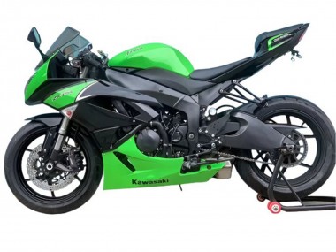 Kawasaki ZX6R Motorrad Verkleidung 2009-2012 - Grun Matt Schwarz