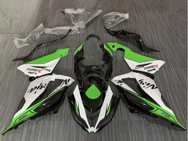 Kawasaki ZX6R Motorrad Verkleidung 2013-2018 - Grun Weiss Schwarz