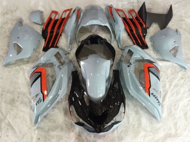 Kawasaki ZX6R Motorrad Verkleidung 2013-2018 - Nardo Grau Rot Schwarz