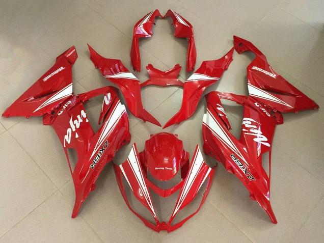 Kawasaki ZX6R Motorrad Verkleidung 2013-2018 - Rot Weiss