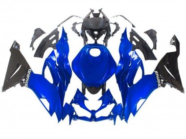 Kawasaki ZX6R Motorrad Verkleidung 2019-2022 - Blau Glanzendes Schwarz