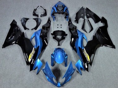 Kawasaki ZX6R Motorrad Verkleidung 2019-2022 - Blau Glanzendes Schwarz Gelb