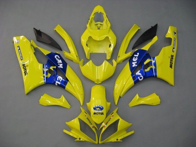 Yamaha YZF R6 Motorrad Verkleidung 2006-2007 - Gelb Blau Motul Michelin Kamel