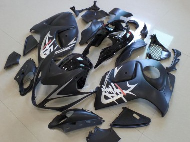 Suzuki GSXR 1300 Hayabusa Motorrad Verkleidung 2008-2020 - Matt Schwarz Glanzendes Schwarz Silber