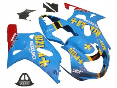Suzuki GSXR1000 Motorrad Verkleidung 2000-2002 - Blau Gelb Rot Rizla