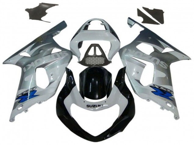 Suzuki GSXR1000 Motorrad Verkleidung 2000-2002 - Silber Weiss Glanzendes Schwarz Blau