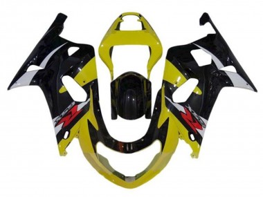 Suzuki GSXR1000 Motorrad Verkleidung 2000-2002 - Gelb Silber Glanzendes Schwarz Rot