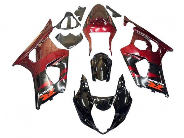 Suzuki GSXR 1000 Motorrad Verkleidung 2003-2004 - Rot Glanzendes Schwarz