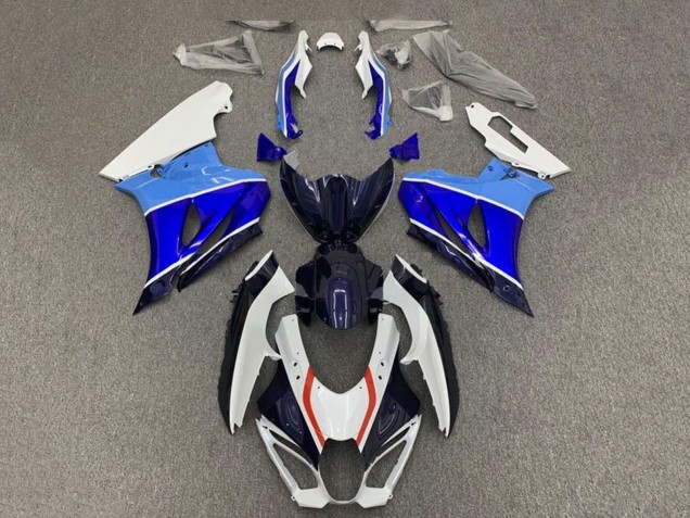 Suzuki GSXR1000 Motorrad Verkleidung 2017-2024 - Weiss Triple Blau Rot