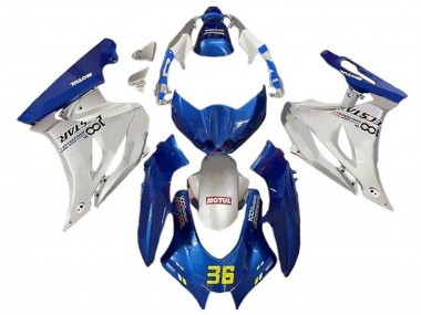 Suzuki GSXR1000 Motorrad Verkleidung 2017-2024 - Blau Silber Motul 36
