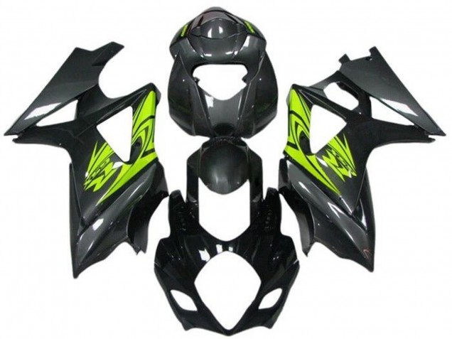 Suzuki GSXR 1000 Motorrad Verkleidung 2007-2008 - Schwarz Neon Gelb