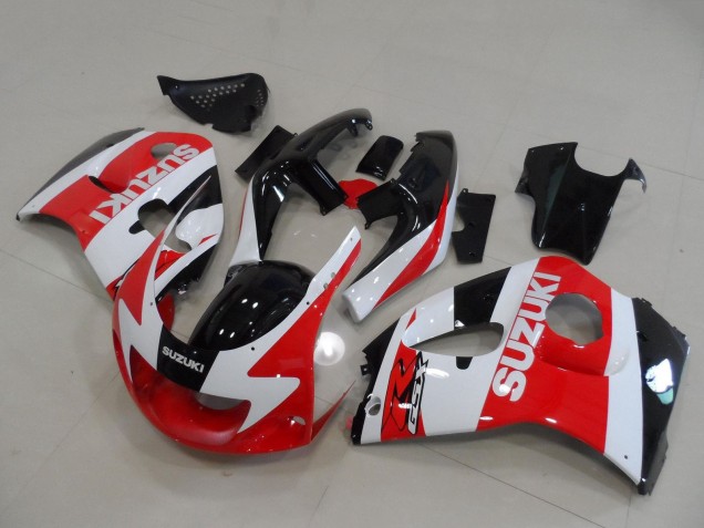 Suzuki GSXR 600 / GSXR 750 Motorrad Verkleidung 1996-2000 - Rot Weiss Schwarz