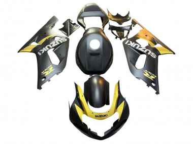 Suzuki GSXR 600 / GSXR 750 Motorrad Verkleidung 2001-2003 - Matt Schwarz Gelb