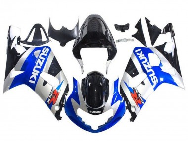 Suzuki GSXR 600 / GSXR 750 Motorrad Verkleidung 2001-2003 - Blau Silber Glanzendes Schwarz