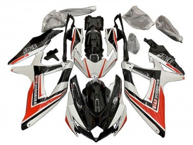Suzuki GSXR 600 / GSXR 750 Motorrad Verkleidung 2008-2010 - Weiss Orange Glanzendes Schwarz Yoshimura