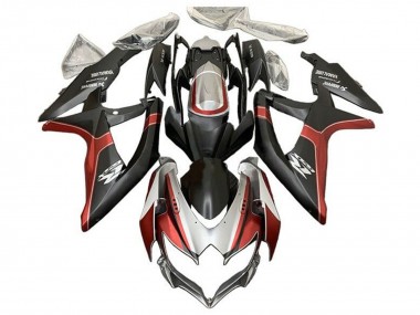 Suzuki GSXR 600 / GSXR 750 Motorrad Verkleidung 2008-2010 - Silber Rot Matt Schwarz