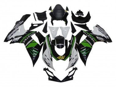 Suzuki GSXR 600 / GSXR 750 Motorrad Verkleidung 2011-2024 - Weiss Grun Schwarz Monster 46