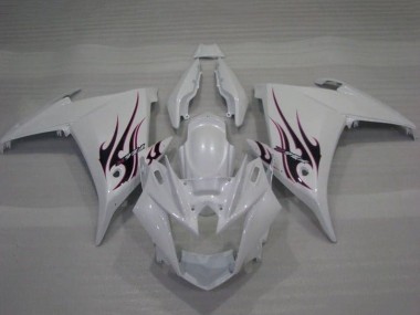 Yamaha FZ6R Motorrad Verkleidung 2009-2015 - Weiss Flamme