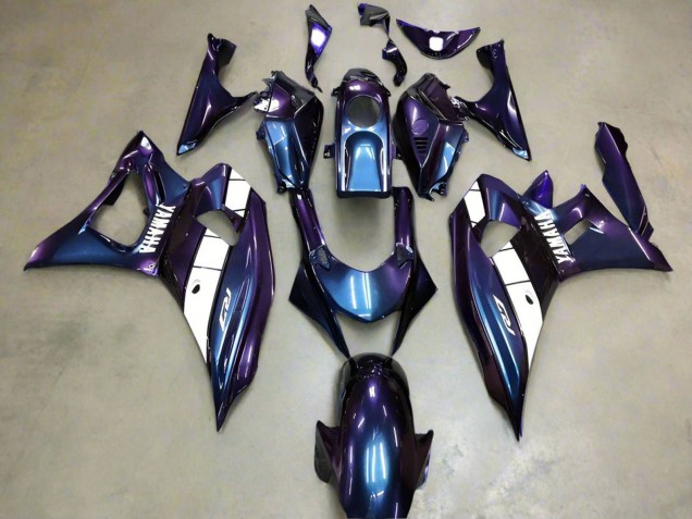 Yamaha YZF R7 Motorrad Verkleidung 2021-2024 - Chameleon Blau Lila Weiss