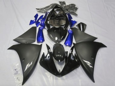 Yamaha YZF 1000 R1 Motorrad Verkleidung 2009-2011 - Glanzendes Schwarz Matt Schwarz Blau