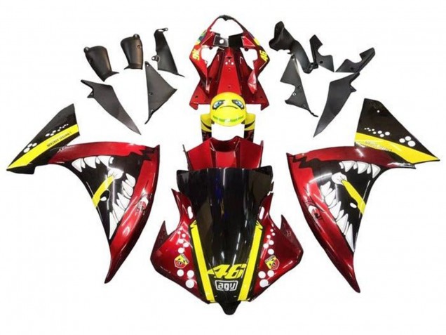 Yamaha YZF 1000 R1 Motorrad Verkleidung 2009-2011 - Rot Gelb Schwarz Hai