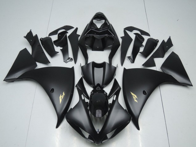 Yamaha YZF 1000 R1 Motorrad Verkleidung 2009-2011 - Matt Schwarz Gold Aufkleber