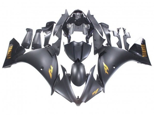 Yamaha YZF 1000 R1 Motorrad Verkleidung 2009-2011 - Matt Schwarz Gold Aufkleber