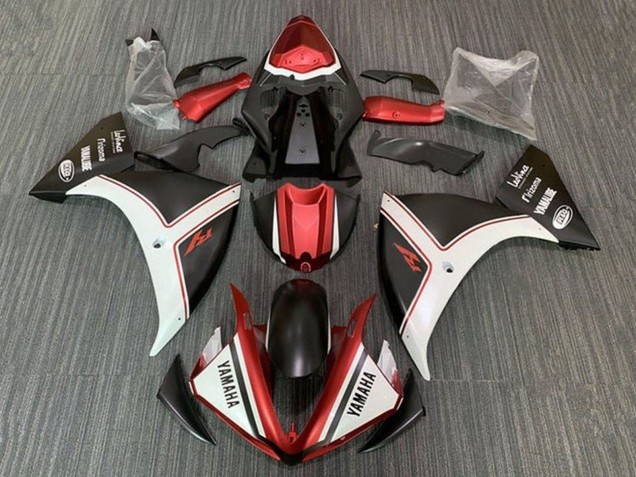 Yamaha YZF 1000 R1 Motorrad Verkleidung 2009-2011 - Weiss Rot Matt Schwarz