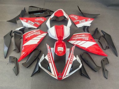 Yamaha YZF 1000 R1 Motorrad Verkleidung 2009-2011 - Weiss Rot Schwarz Milwaukee