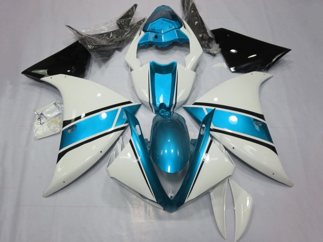 Yamaha YZF 1000 R1 Motorrad Verkleidung 2009-2011 - Weiss Hellblau Schwarz
