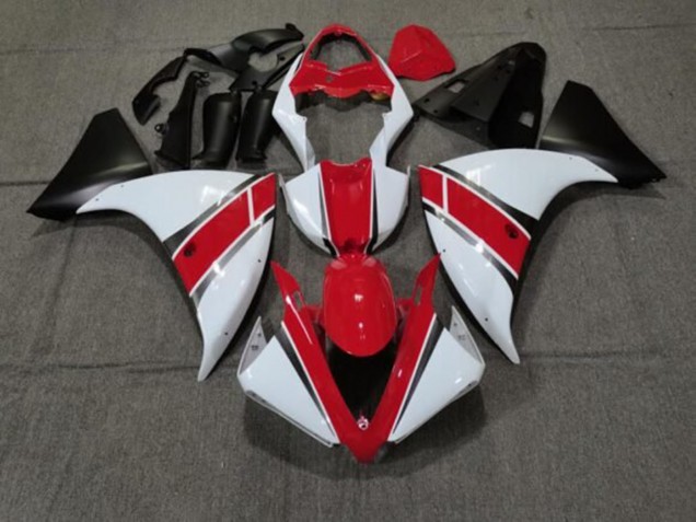 Yamaha YZF 1000 R1 Motorrad Verkleidung 2012-2014 - Rot Weiss Matt Schwarz