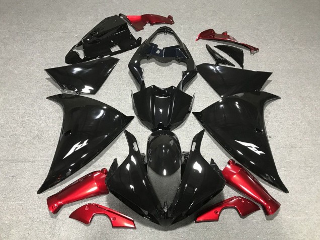 Yamaha YZF 1000 R1 Motorrad Verkleidung 2012-2014 - Glanzendes Schwarz Rot