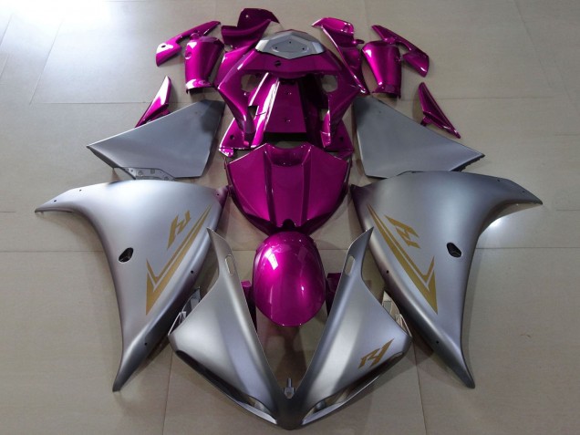 Yamaha YZF 1000 R1 Motorrad Verkleidung 2012-2014 - Matt Silber Rosa