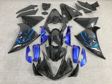 Yamaha YZF 1000 R1 Motorrad Verkleidung 2012-2014 - Glanzendes Schwarz Blau Panther