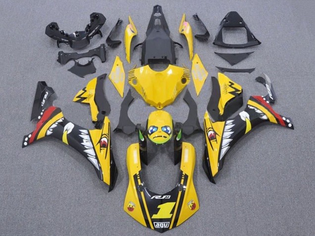 Yamaha YZF 1000 R1 Motorrad Verkleidung 2015-2019 - Gelb Rot Hai