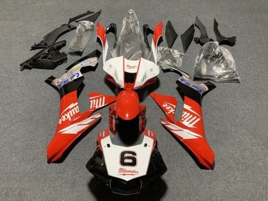 Yamaha YZF 1000 R1 Motorrad Verkleidung 2015-2019 - Weiss Rot Schwarz Milwaukee