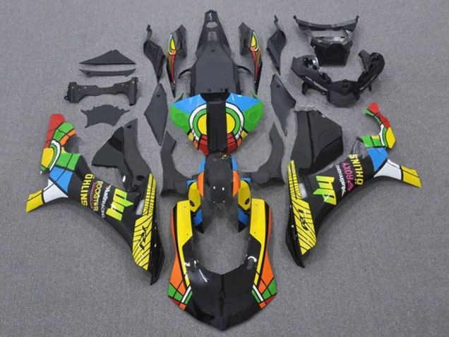Yamaha YZF 1000 R1 Motorrad Verkleidung 2015-2019 - Schwarz Grun Weiss Gelb Rot Schwarz Farbrad HP