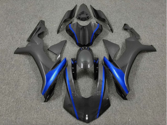 Yamaha YZF 1000 R1 Motorrad Verkleidung 2015-2019 - Kunst Carbonfaser Blau