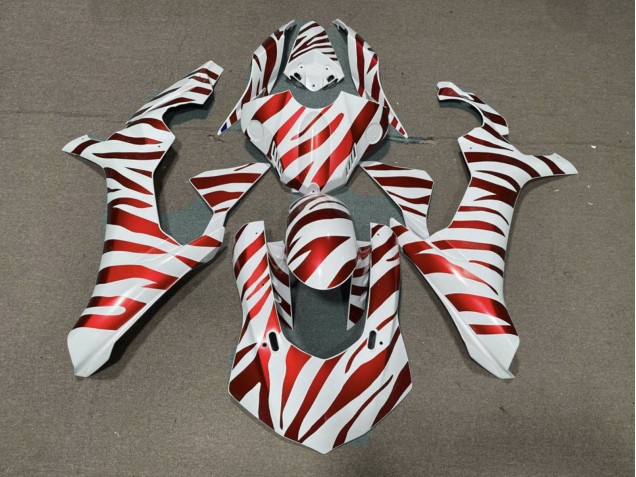 Yamaha YZF 1000 R1 Motorrad Verkleidung 2015-2019 - Weiss Rot Zebra