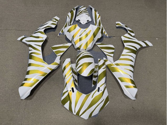 Yamaha YZF 1000 R1 Motorrad Verkleidung 2015-2019 - Weiss Gold Zebra