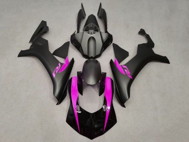 Yamaha YZF 1000 R1 Motorrad Verkleidung 2015-2019 - Matt Schwarz Glanzendes Schwarz Rosa
