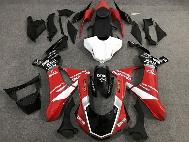 Yamaha YZF 1000 R1 Motorrad Verkleidung 2015-2019 - Rot Weiss Glanzendes Schwarz