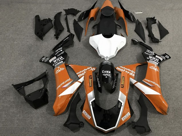 Yamaha YZF 1000 R1 Motorrad Verkleidung 2020-2025 - Orange Weiss Glanzendes Schwarz Sam