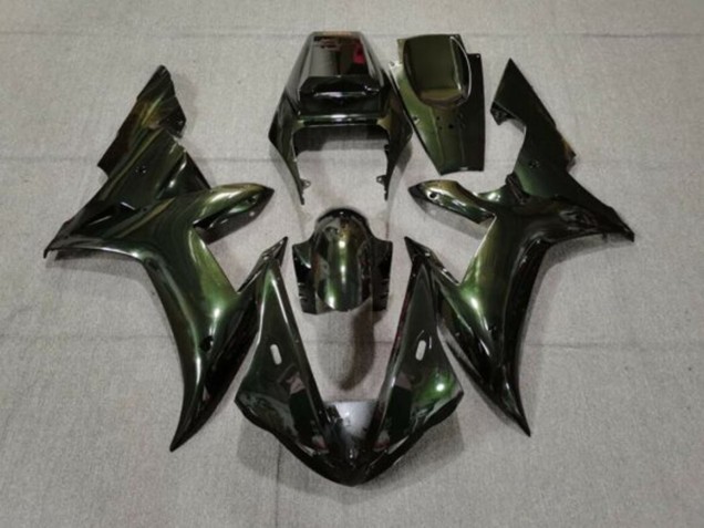 Yamaha YZF 1000 R1 Motorrad Verkleidung 2002-2003 - Dunkel Grun Chameleon