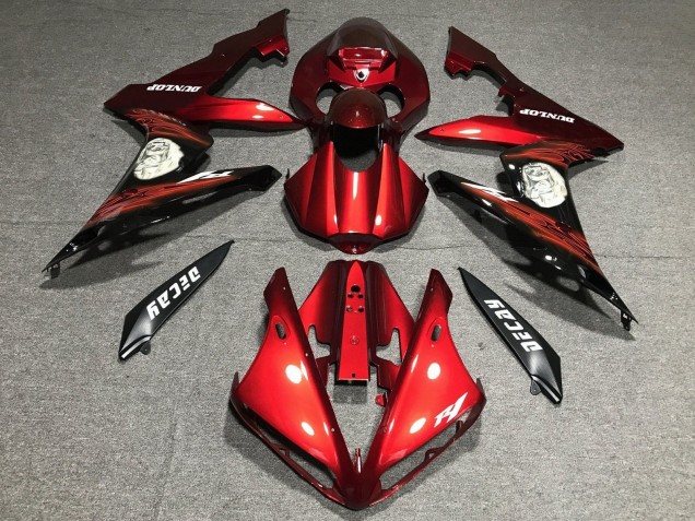 Yamaha YZF 1000 R1 Motorrad Verkleidung 2004-2006 - Rot Matt Schwarz