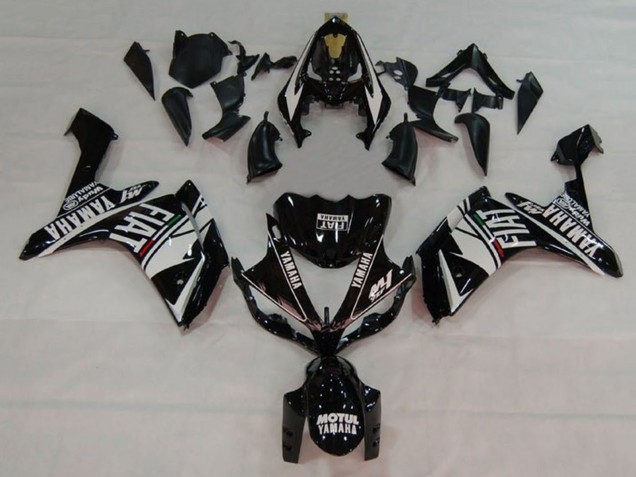 Yamaha YZF 1000 R1 Motorrad Verkleidung 2007-2008 - Weiss Schwarz Fiat