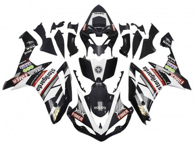 Yamaha YZF 1000 R1 Motorrad Verkleidung 2007-2008 - Weiss Rot Schwarz Volvo Fimer Yamalube Sterilgarda