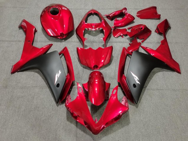 Yamaha YZF 1000 R1 Motorrad Verkleidung 2007-2008 - Rot Matt Schwarz