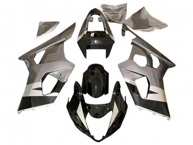 Suzuki GSXR 600 / GSXR 750 Motorrad Verkleidung 2004-2005 - Silber Glanzendes Schwarz