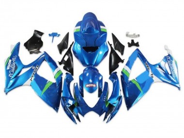 Suzuki GSXR 600 / GSXR 750 Motorrad Verkleidung 2006-2007 - Blau Grun Weiss Ecstar